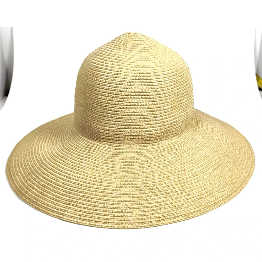 Talbots Wide Brim Straw Hat Womens 22